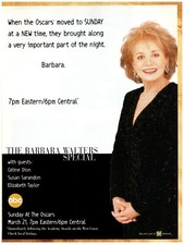 1999 ABC Print Ad, The Barbara Walters Special Sunday At The Oscars March 21 picture
