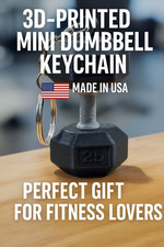 3D Printed Mini Dumbbell Keychain (25Lb) : Fitness Gift for Gym Lovers picture
