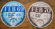 Vintage 1969 1970 UK Tax Discs Consecutive 2-Year Run Rover Private Car FFR 125D picture