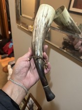 Vintage Bull Animal Horn Old Blowing Bugle Cow Western Decor 11” picture