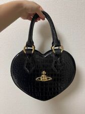 Vivienne Westwood Heart Shape Bag Enamel Orb Motif Stamping Authentic F/S Japan picture