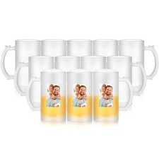 Mifoci 12 Pcs 16 oz Sublimation Frosted Beer Mugs with Handle, Oktoberfest picture