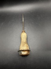 Antique Wood Handle Scratch Awl Metal Cap Ice Pick Leather Tool 8.5