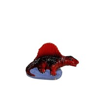 Vintage Bullyland Dinosaur Toy Miniature Dimetrodon Red Version Rare Retired picture