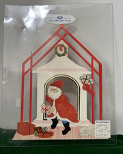 Vintage Pia Kryger Danish Paper Cut-Out JULESTUEN (The Christmas Room) Santa picture