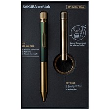 Sakura Craft Lab 001 Ballpoint Pen Keyring Set Green Black Limited Edition picture