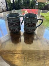 2 Made In Japan Blue Speckled Fish Mugs  picture