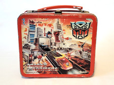 Vintage Aladdin 1986 Transformers Metal Lunch Box Hasbro G1 With Thermos Hasbro picture