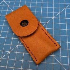 Vintage Leather Folding Blade Pocket Knife Sheath Pouch EDC Storage Case 4.5x4 picture