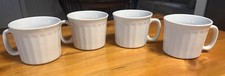 Set of 4 Royal Norfolk White Ribbed Coffee Tea Soup Mug 22oz Set Dishwasher Safe picture