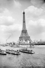 Old Photo France World Fair Of 1889 Paris The Eiffel Tower And The Seine picture