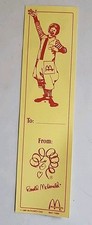 1988, McDonald's, Ronald McDonald Paper Book Mark Rare HTF VTG 80s picture