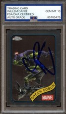 WILLEM DAFOE SIGNED 2025 TOPPS MARVEL SPIDER-MAN #161 GREEN GOBLIN PSA 10 AUTO picture