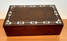 Antique Heintz Sterling On Bronze Cigar Humidor  Box 10