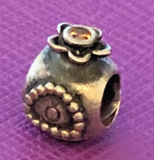 Pandora Perfume Bottle Charm w/ Orange Cubic Zirconia Retired 925 ALE 790427OCZ picture