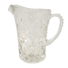 Clear Pressed Glass Creamer EAPG Anchor Hocking Pineapple Prescut 12 oz picture