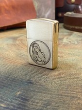 Heads & Tails Retro Girl Engraved Brass Armor Zippo – Made & Engraved USA picture