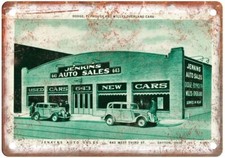 Vintage Auto Ad Jenkins Auto Sales Retro Look Reproduction Metal Sign A2124 picture