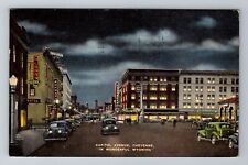 Cheyenne WY-Wyoming, Capitol Avenue, Antique, Vintage c1944 Souvenir Postcard picture