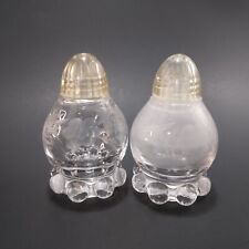 Vtg Floral Etched Glass Salt & Pepper Shaker Set ?Boopie ?Imperial CandleWick picture