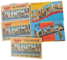 Lot of 5 Large Letter “Greetings from Oklahoma” Postcards picture