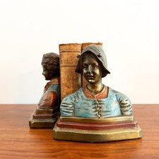 Pair of Armor Bronze Polychrome Figural Bookends – Dutch/Flemish Revival Style picture