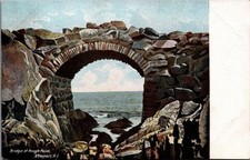 Newport RI Rough Point Stone Arch Bridge Ocean H.C. Leighton Postcard picture