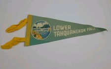Vintage Lower Tahquamenon Falls Michigan Pennant Flag Rare Felt 50s 60s Faded picture