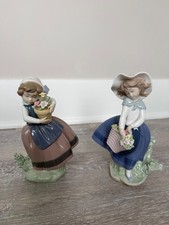 Lladro Set of 2: #5223 Spring Is Here & #5222 Pretty Pickings - MINT with boxes picture