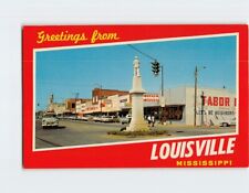 Postcard Downtown Section Greetings from Louisville Mississippi USA picture