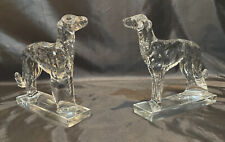 1940’s Pair of Vintage Viking Glass Borzoi Wolfhound Greyhound Bookends. MINT picture