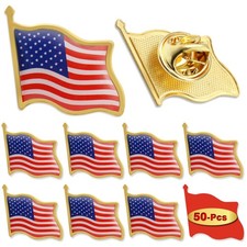 50/100/200/300Pcs American Flag Lapel Pins Bulk Metal picture