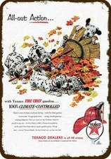1954 TEXACO DALMATIAN Puppy Dogs Vintage-Look-Edge DECORATIVE REPLICA METAL SIGN picture