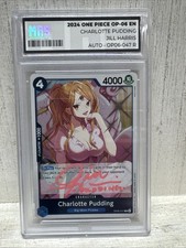 Jill Harris Signed Pudding One Piece Tcg Card In Slab With MAS Authentication picture