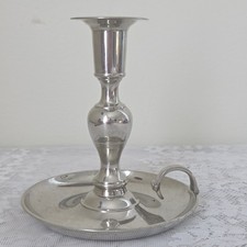 Vintage Etain Pewter Chamber Candlestick Candle Holder 5.5