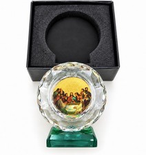 Vintage Last Supper Glass Paperweight Religious Christian Decor New in Box picture