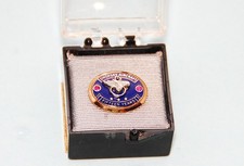 Vintage Sikorsky Aircraft 10k Gold 15 Year Employee Award Pin with Rubies -NICE picture