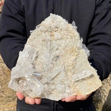 6.2LB Large Natural Clear White Crystal Quartz Cluster Energy Healing Specimen picture