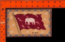Tabacco Silk Siam Flag White Elephant Emblem Floral Border Souvenir Patch picture