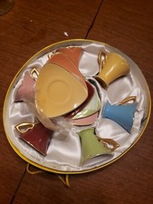 Vintage GNA Fine Porcelain Cup & Saucer Tea Set Espresso Made In Italy picture