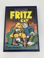 Vintage Fritz The Cat Set Of 20 Postcards-New Open Box-Pomegranate Pub 1970s picture