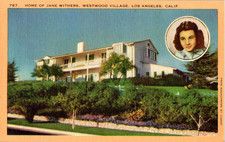 Jane Withers Home Westwood Village Los Angeles CA Linen Postcard Portrait #787 picture