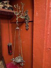 Antique Bronze Renaissance Wall Brackets Pair Religious Bell And Incense Holder  picture