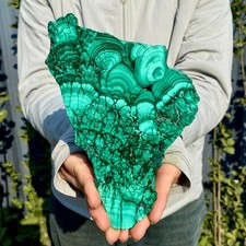 1.2LB Natural Green Malachite Slab Quartz Crystal Slice Ore Specimen Healing picture