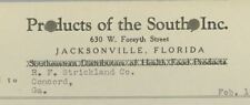 1947 Products of the South Inc Jacksonville FL Invoice Guiberson Oil Heater 341 picture