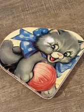 Vintage Baret Ware Kitten Cat Tin England 1950/1960 picture