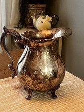 Vintage Royal Rose by Wallace Silver Plated Footed Water Pitcher #9823-Excellent picture