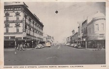 Modesto California CA Downtown Main 10th H Street Payless Pharmacy Postcard G12 picture