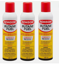 LOT of 3 Ronson Multi Fill Ultra Butane Fuel with universal tip adaptor 290ml picture