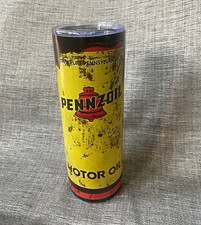 Pennzoil Motor Oil Can Design Novelty Tumbler Yellow/Black/Red Drink Lid picture